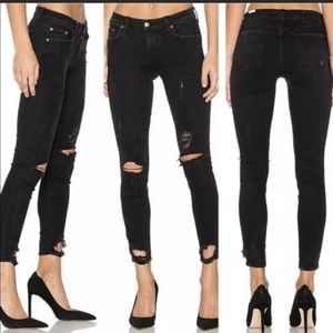 Lover's & friends black heavy distressed revolve